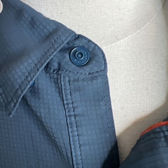 SIMMS Fishing Shirt Men's XL Teal Blue Long Sleeve Vented Snap Outdoor Pockets - Picture 8 of 12